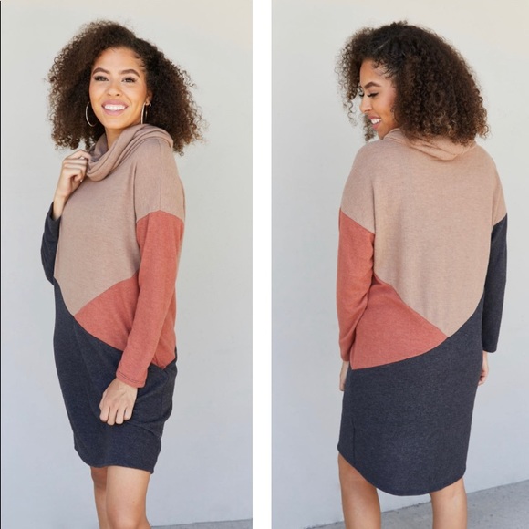 The More The Merrier Color Block Sweater Dress - Picture 2 of 5